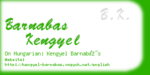 barnabas kengyel business card